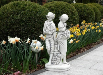 Paar 43cm Skulptur Design Figur Statue Garten Figuren Statuen